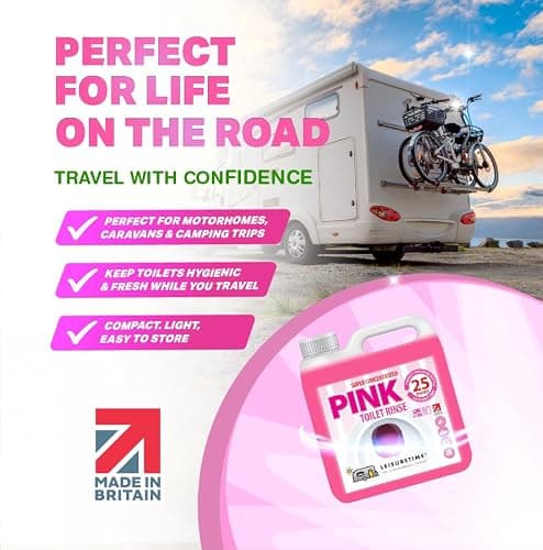 Pink Caravan & Motorhome Chemical Toilet Rinse 1L – 25 Treatments, Cassette — view 5