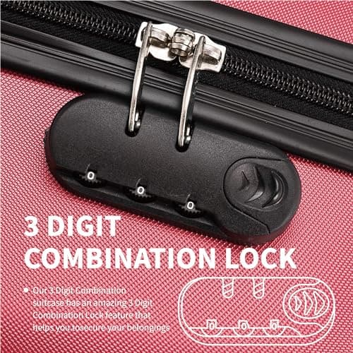 FLYMAX XL 32" Extra Large Suitcase 4 Wheel Lightweight Luggage Hard Shell Check in Hold Travel ABS 143 Litre Capacity Travel Case with 3 Digit Combination Lock + Telescopic Handle Red — view 6