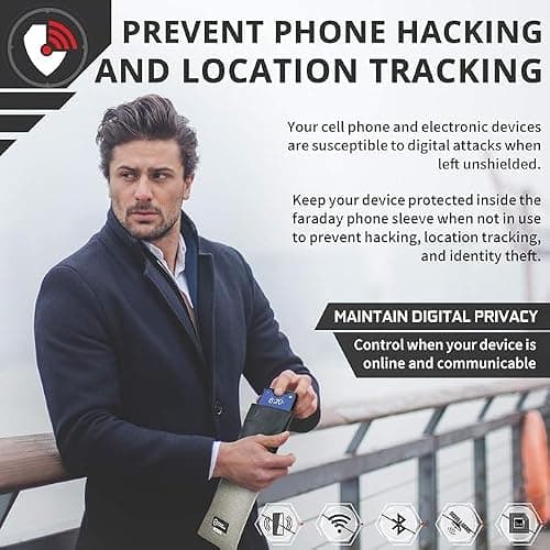 Mission Darkness Faraday Phone Sleeve // Slim Waterproof Dry Bag for Cell Phones + RF Shielding Liner // Signal Blocking, Anti-tracking, EMP Shield, Data Privacy, Electronic Device Security — view 5
