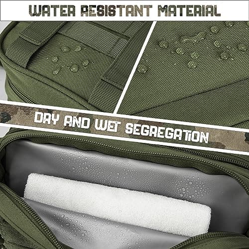 QT&QY Tactical Toiletry Bag for Men Hygiene Bag EDC Military Tool Molle Pouches Small Dopp Kit Mens Shaving Kit Travel Shower Bags with UK Patch — view 3
