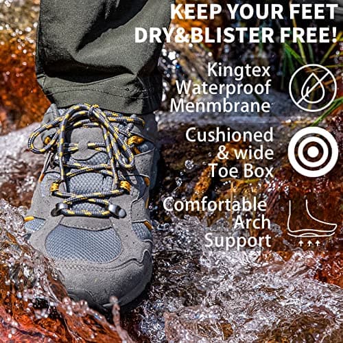 SILENTCARE Walking Shoes Mens Waterproof Low Rise (Grey UK 9) — view 5