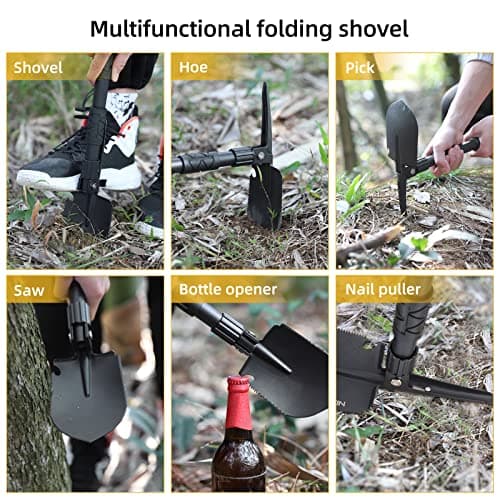 NACATIN 9-in-1 Folding Shovel Multi-Tool for Car, Camping & Garden — view 3