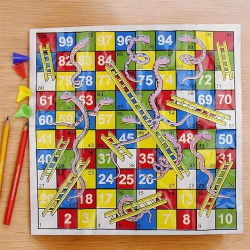 Snakes & Ladders Game For Kids Adults Travel Folding Chess Toy Traditional Board Games For Girls Boys — view 3