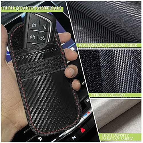Faraday Box & 2 Pack Faraday Pouch for Car Keys,Small Faraday Bag for Key Fob Protector,Anti-theft Car Key Signal Blocker Box for Keyless Entry — view 5