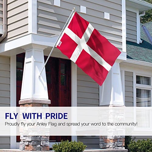 ANLEY Fly Breeze 3x5 Foot Denmark Flag - Vivid Color and UV Fade Resistant - Canvas Header and Double Stitched - Danish Dane National Flags Polyester with Brass Grommets 3 X 5 Ft — view 2