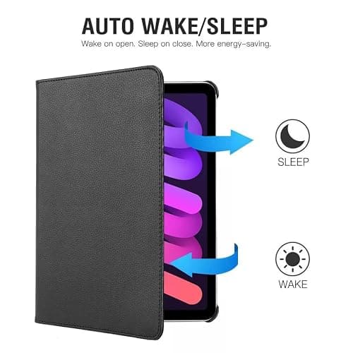 World biz Rotating Case for iPad mini (A17 Pro, 2024 Model, 7th Generation) / mini 6 (2021 Model, 6th Generation), 360 Degree Rotating Leather Protective Stand Cover, Auto Wake Sleep (Gold) — view 3