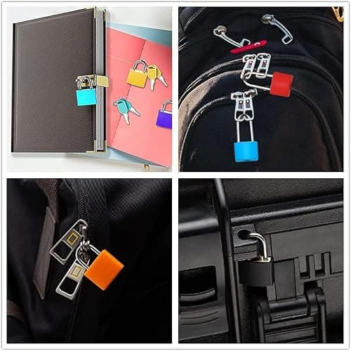 6 Pieces Luggage Locks Suitcase Padlocks Suitcase Locks with Keys Mini Brass Padlock Set for Travel Gym Locker Bags Holiday Cases (Colorful) — view 4