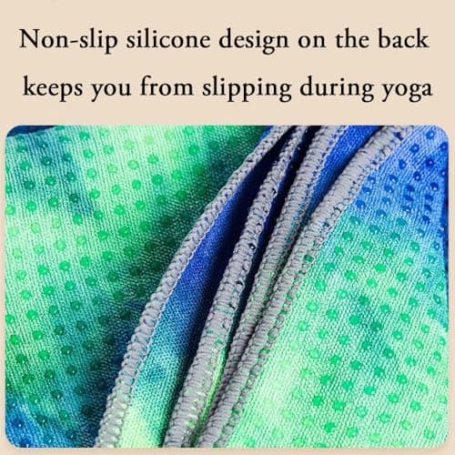 Oaygat Yoga Mat Towel Non Slip Hot Yoga Towel with Grip Dots 24" x72" Yoga Blanket Super Soft Sweat Absorbent Microfiber Cloth Yoga Mat Towel with Mesh Carry Bag for Pilates Bikram Gym Workout — view 3