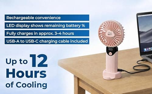 DIY TECH UK - CoolBlast Max - 4 in 1 Handheld Rechargeable Fan - 5 Speed — view 4