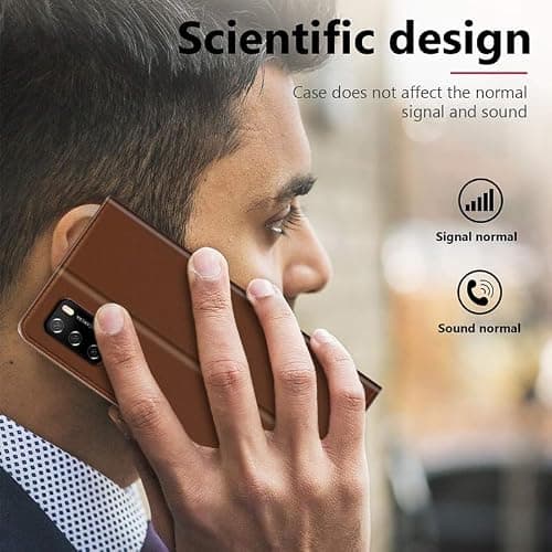 ESACMOT Folio PU Leather Case for ZTE Telstra 5G Hotspot 2 - Brown — view 6