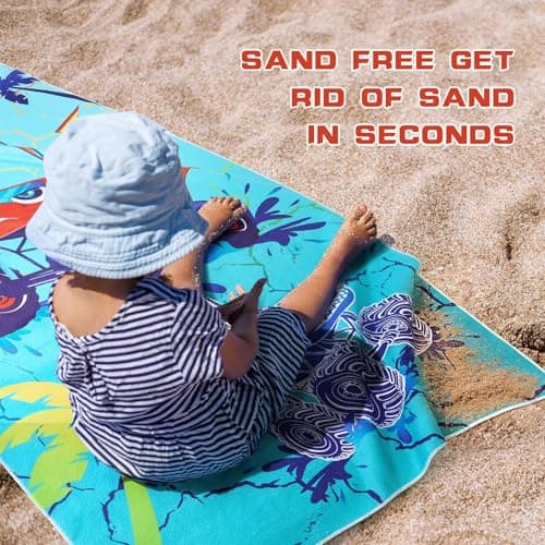 WERNNSAI Monster Microfibre Beach Towel for Kids, 76 x 150cm Bath Towel — view 5