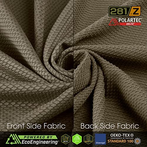 281Z Mens Military Moisture Wicking Base Layer Shirt - Tactical Training Army Professional - Polartec Delta - Odor Resist, Olive Drab, Medium — view 2