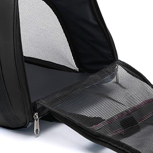DONYER POWER Soft Sided Pet Carrier for Cats Comfort Airline Approved Under Seat Travel Tote Bag, Travel Bag for Small Animals with Mesh Top and Sides,BLACK — view 3