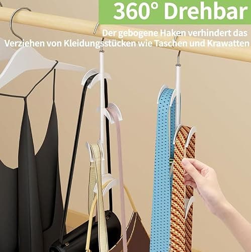 Bag Hanger - Tote Bag Organizer Closet | Space Saver Closet Backpack Holder, Tote Storage Hanger Hook for Belt Shawl Tie Hat Scarf Underwear Bra — view 6