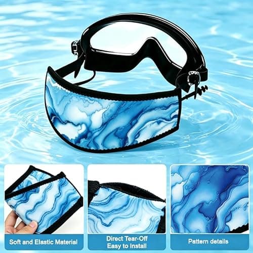 INFUNLY 4PCS Colorful Marble Scuba Mask Strap Cover Artistic Dive Mask Strap Neoprene Masks Slap Straps Waterproof Diving Headband for Men Women Snorkeling Diving Swimming Water Sports — view 2
