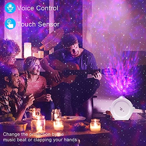 VOGHERB Galaxy Projector Night Light: 3 in 1 Star Lights Projector with Nebula Ocean Moon, 3D Starlight Sensory Lights with Voice/Timer Control,Compatible Alexa Google Assistant,for Bedroom Gifts — view 2