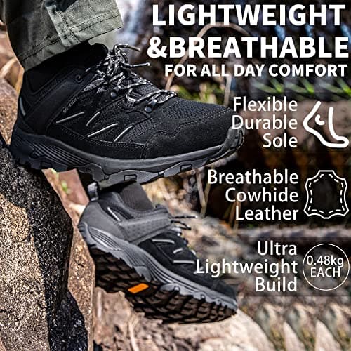 SILENTCARE Walking Shoes Mens Waterproof Low Rise (Black UK 11) — view 6