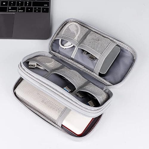 VALINK Electronics Accessories Travel Bag Tech Organizer Splashproof, Electronics Travel Organizer for Power Adapter Charger Cables Navy Blue — view 3