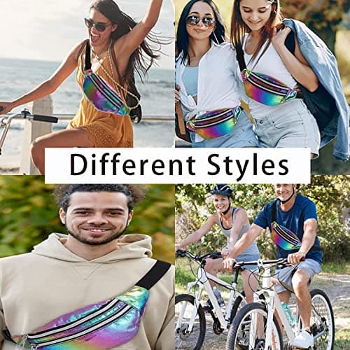 Fashion Waist Packs, Holographic Bumbag Set, Holographic Fanny Packs, Waterproof Belt Bags Women Hiking Wasit Packs for Outdoor Travel, Leather Bumbags for Ladies. — view 5