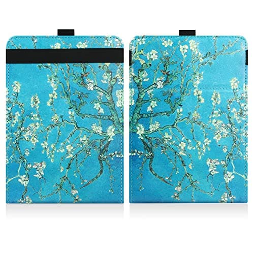 VOVIPO Universal Protective Case for 6" 6.8" 7" kindle paperwhite eReaders, Folio Stand Cover with Handstrap Compatible with kindle paperwhite/Kobo/Pocketook/Sony 6/6.8/7 inch-Apricot Flower — view 6