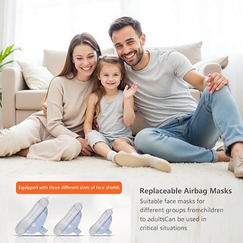 Emergency Airway Suction Device, Anti-Choking Device, Portable First Aid Kit with 3 Silicone Masks, Travel Case Included, Home & Travel Emergency Preparedness Equipment — view 3