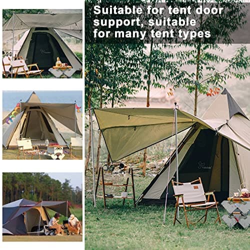 KOMCLUB Adjustable Tarp Poles 94.5" Camping Poles Stainless Steel Lightweight Tent Pole for Camping Hiking Outdoor Sport Activities… — view 6