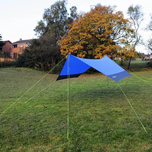 Eurohike Universal Tarp Shelter with 2 King Poles & Multiple Height Options, Hammock Tent, Sun Shade, Ideal for Backpacking, Hiking, & Wild Camping, 1500mm HH, Blue, 2.1m x 1.5m — view 4