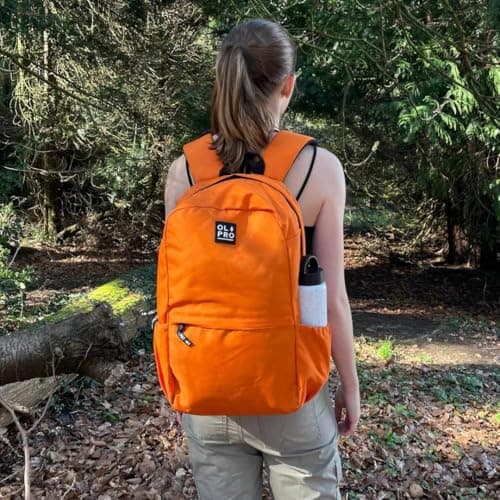 OLPRO 30L Rucksack Backpack – Showerproof Outdoor Daypack with Chest Clip, Padded Straps & Laptop Sleeve – Commuter, Travel & Hiking Bag – Orange — view 3