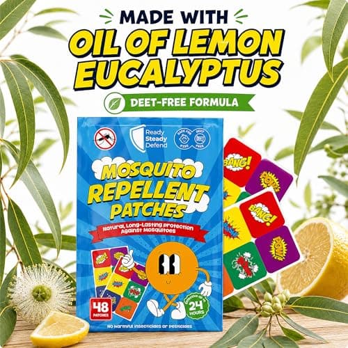 Mosquito Patches - Pack of 48, DEET-Free Mosquito Repellent for Kids, Long-Lasting Protection, Safe Alternative to Spray, Holiday Essentials for Kids, Perfect for Indoor & Outdoor Use - Boys Patches — view 4