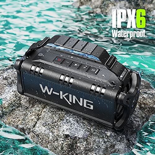 W-KING 90W Max Bluetooth Speaker, IPX6 Waterproof Portable Speakers Wireless Bluetooth, 50W Deep Bass Loud Outdoor Speaker with 40H Playtime/Stereo Pairing/TF Card/AUX/NFC for Party,Camping — view 4