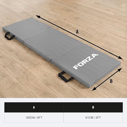 FORZA Tri-Folding Yoga Mat – PU Leather Folding Exercise Mat with Carry Handles – 6ft x 2ft Workout Mat for Yoga, Pilates & Stretching (FORZA Tri-Folding Yoga Mat) — view 2