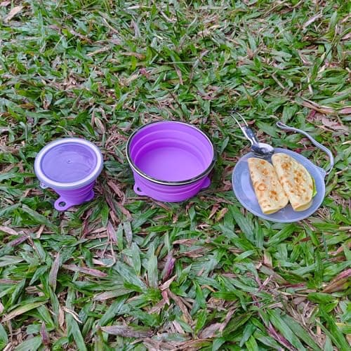 Cagelya Mess Kit for Camping Silicone Collapsible Bowl Collapsible Cup and Stainless Steel Spoon for Backpacking Outdoor Hiking Traveling and Picnic — view 3