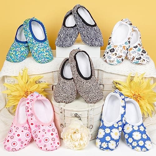 Snoozies! Travel Skinnies Animal Designs Super Soft Womens Slippers with Non-Slip Sole - Ladies sizes from 3-7 (Leopard, medium) — view 3