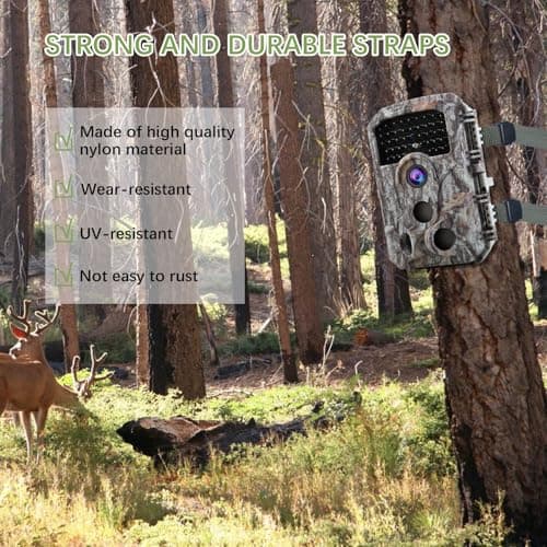 Acuxiaza 4 Pack Trail Camera Straps, 145cm Nylon Straps, Dark Green — view 6