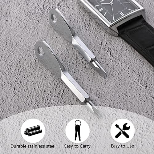 Cobee Multifunction Screwdriver Keychain, 2-Piece Set - Portable Flathead & Phillips Screwdriver Tool Keyring for Men, Outdoor Repair (Silver) — view 4