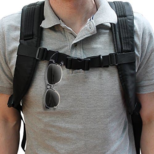 CampTeck U6839 Adjustable Chest Strap, for Backpack and Rucksacks - Replacement Nylon Chest Harness, Secures Shoulders Straps when Hiking, Running, Outdoor activities, Heavier Contents - Black — view 2