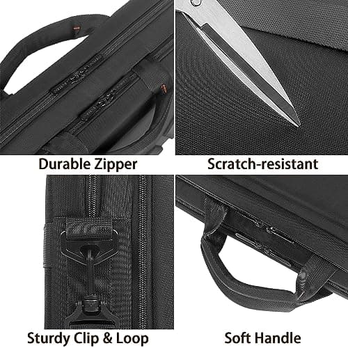 DOMISO 17-18 Inch Laptop Bag,Water-Resistant Shockproof Business Laptop Briefcase Messenger Shoulder Bag for Dell XPS 17,HP Envy Pavilion 17,Lenovo Ideapad 17,ASUS Vivobook 17,Acer Aspire 17, Black — view 5