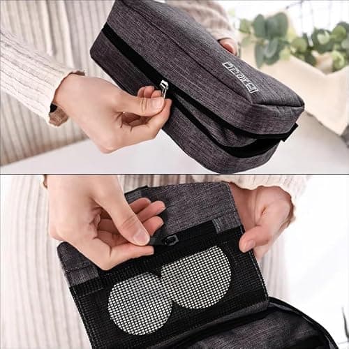 Yuexitech Mens Toiletry Travel Bag, Hanging Wash Bag Womens, Foldable Toiletry Bag Hanging Travel Organizer for Men and Women Travel Size Accessories Black — view 6