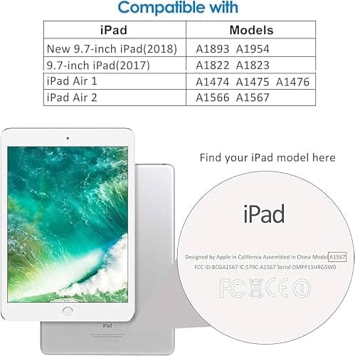 [TECH SHEK] Case for iPad (9.7-Inch, 2018/2017 Model, 6th/5th Generation), Smart Cover Auto Wake/Sleep (Gold) — view 2