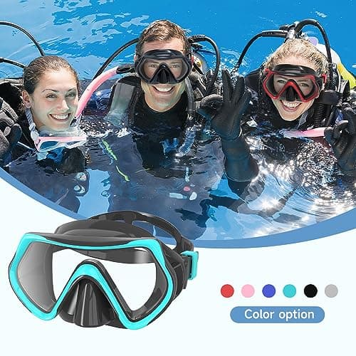 Findway Snorkel Mask,180°view Snorkelling Mask Adult & Junior, Diving mask Anti-Fog & Anti-UV Tempered Glass, Wide View Snorkel Mask, Easy Adjustable Strap Mask for Diving, Snorkelling and Swimming — view 5