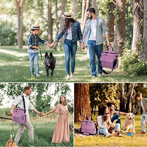 Airline Approved Pet Travel Bag, Weekend Travel Set for Dog and Cat, Tote Organizer with Multi-Function Pockets, Pink — view 6