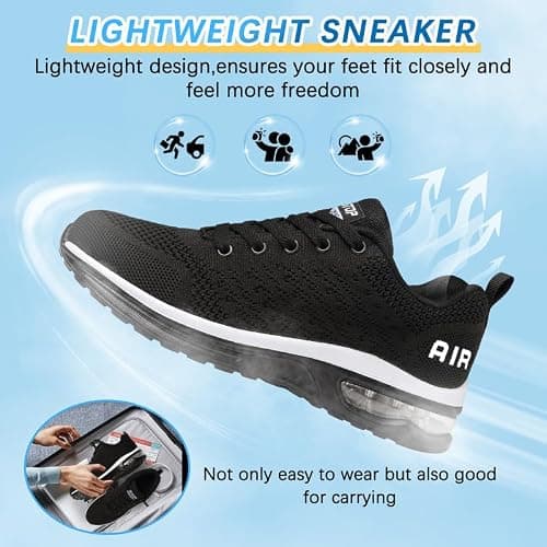 Running Shoes Womens Trainers Walking Shoes Air Cushion Athletic Sneakers Ladies Breathable Mesh Sport Shoes Lightweight Non Slip Tennis Shoes Workout Casual Gym Jogging Shoes — view 2