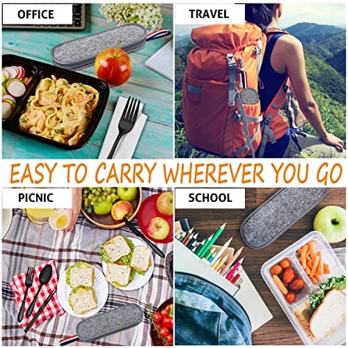 Herogo Portable Travel Cutlery Set with Case, 8Pcs for Camping Picnic Lunch — view 6