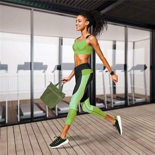 DV Lifestyle Mesh Shower Bag 25 x 26cm Caddy with Zipper & 2 Pockets. Quick-Dry Portable Toiletry Tote for Bathroom, Gym, Travel, Camp, Beach, for Sunscreen, Dorm & College Essentials (Olive Green) — view 5