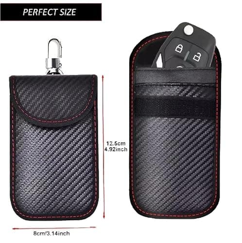 KAV Faraday Box and Faraday Car Key Fob Protector Pouch Bundle - RFID Signal Blocking Pouch & Anti-Theft Key Fob Case - Keyless Entry Protection for Car Keys, Phones (1 Box with 2 Pouch) — view 6