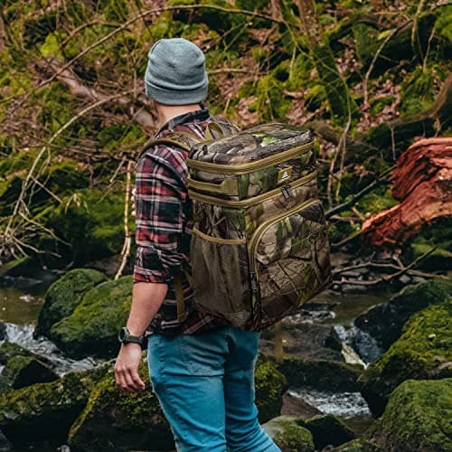 Laripwit Cooler Backpack 54 Cans Insulated Backpack Cooler Bag Leak-Proof Camo Double Deck Picnic Backpack for Men Women - Perfect Tactical Cool Bag Rucksack for Camping, Lunch, Beach — view 2