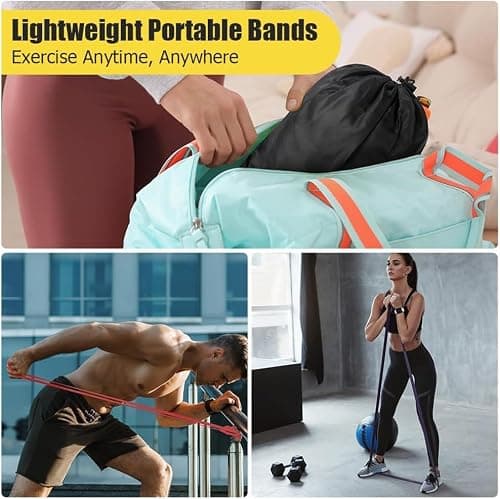 Flintronic Resistance Bands, Exercise Bands, Pull Up Bands for Unisex, Workout Bands for Home, Gym, Stretch Mobility, Muscle Toning, Yoga, Strength Training（15-35 LBS） — view 6