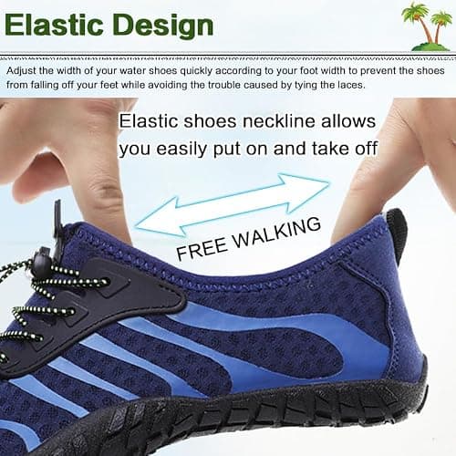 Blue Lightweight Quick Dry Barefoot Beach & Sea Shoes - Men's & Women's Unisex Swim & Surf Sport Diving Pool Shoes — view 6