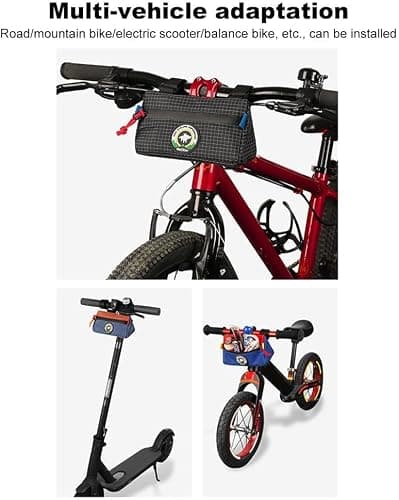 HTU Bike Handlebar Bag Kids Bicycle Front Basket Pack Waterproof Bikes Bag Mountain Bike Small Bicycle Handle Bar Bag for Boys Girls Men Women — view 4