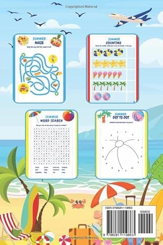 Summer Travel Activity Book for Kids age 4-6 | Perfect For Airplane, Boat And Car Journeys | 50 Colourful Activities To Keep Your Little One ... Dot to Dot and Much More | For Boys and Girls — view 2